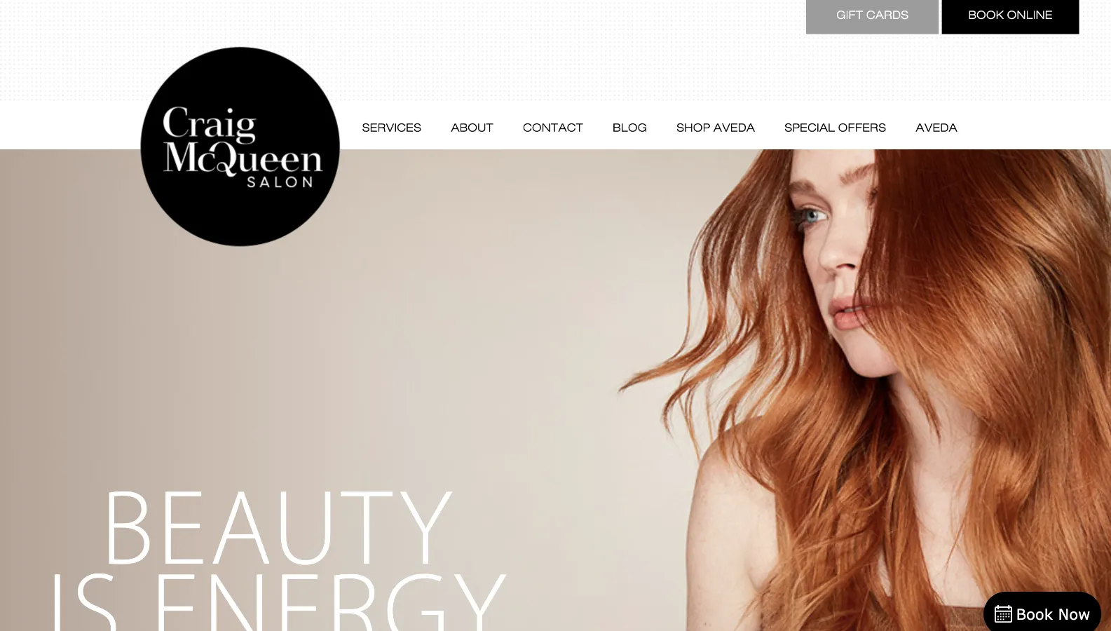 A screenshot of https://craigmcqueensalon.com/